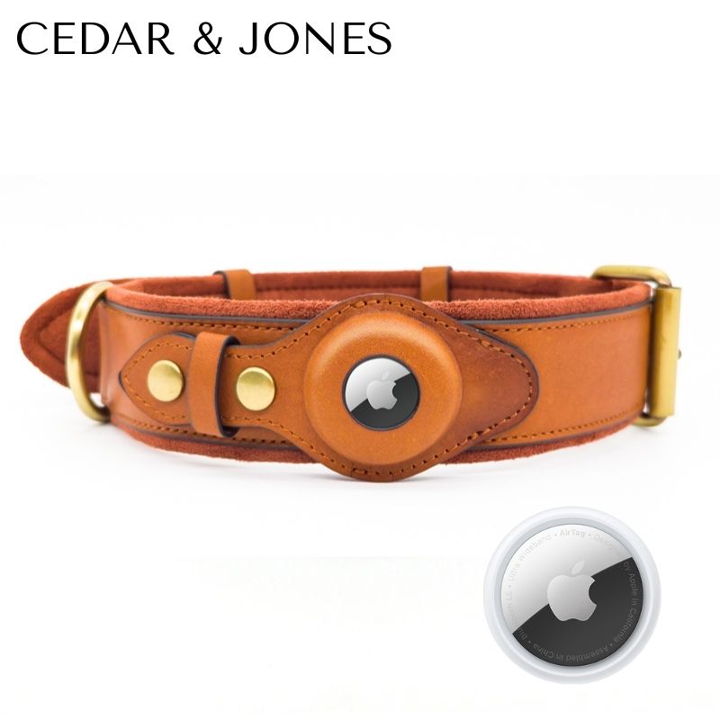 Cedar & Jones™ Premium Leather AirTag Collar